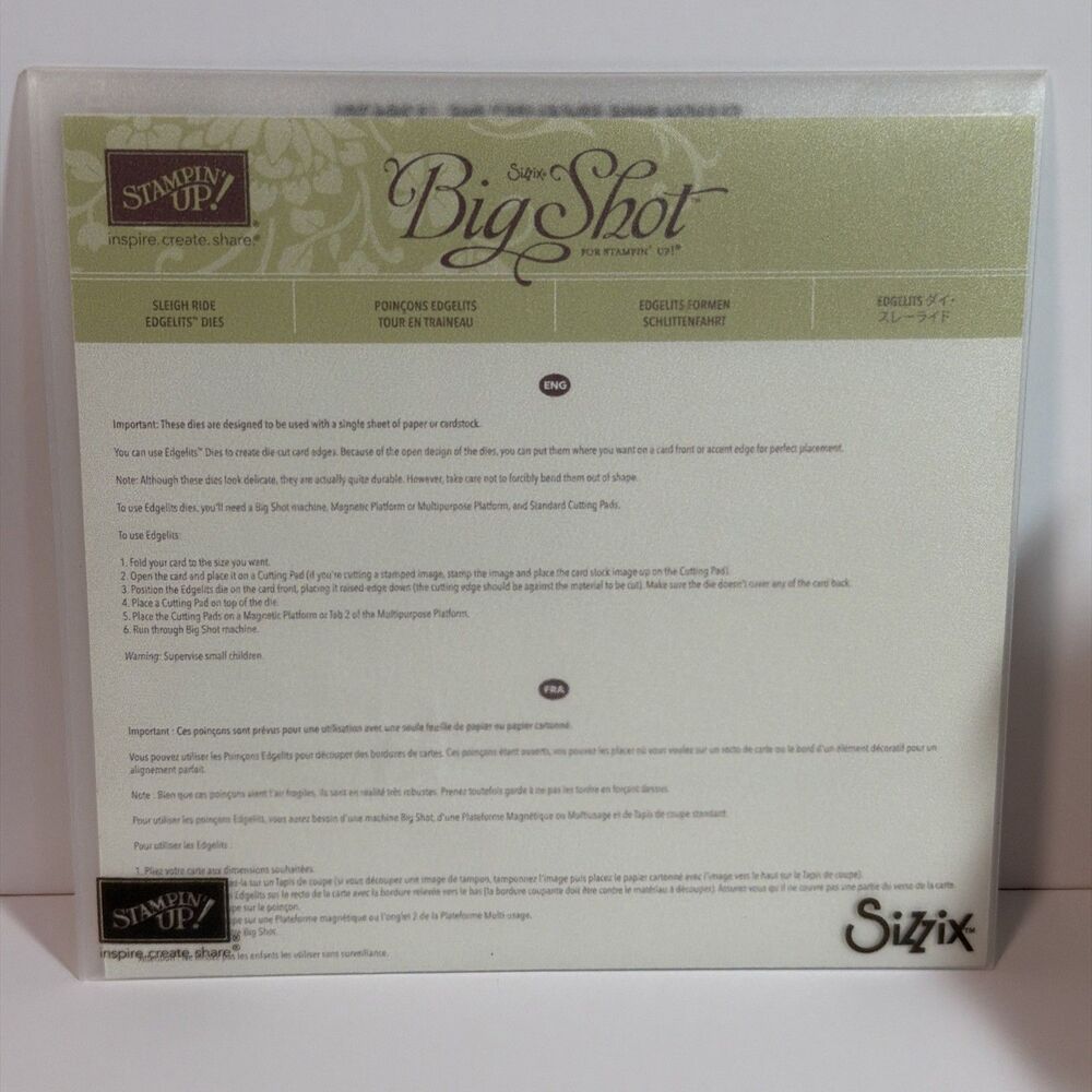 StampinUp! SLEIGH RIDE EDGELITS DIE - 3 Landscape Curves Holidays